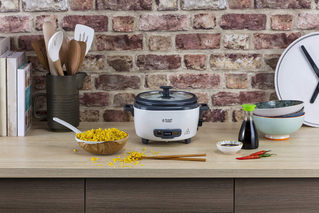 Russell Hobbs riskokare, kokar upp till 6 portioner ris upp till 200 gram per portion, varmhållningsfunktion, non-stick beläggning, ångkorg, mätkopp och sked ingår, 27030-56