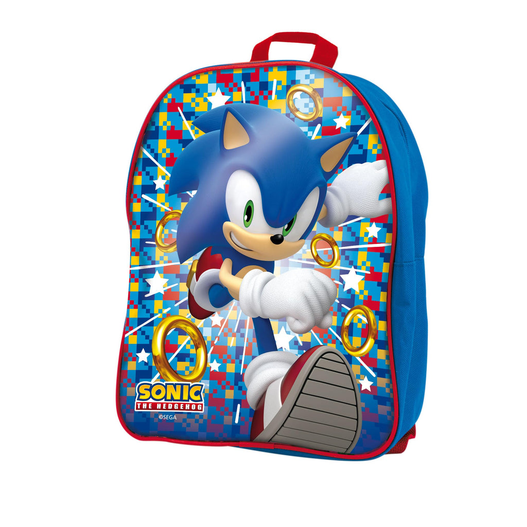 LISCIANI - SONIC - Ryggsäcksset med 2-i-1 kortspel Sonic - Resespel för barn från 6 år - 2 olika spel att spela i skolan - 2 eller fler spelare - Tillverkad i Italien