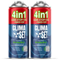 CLIMASET - 2x 4-I-1 Luftkonditionering Påfyllningsgas R134a, Olja, Läckagetätningsmedel Med UV-Färg - AC-Gaspåfyllnings- och Läckagedetekteringssats - Påfyllningssats för Bilens Luftkonditionering