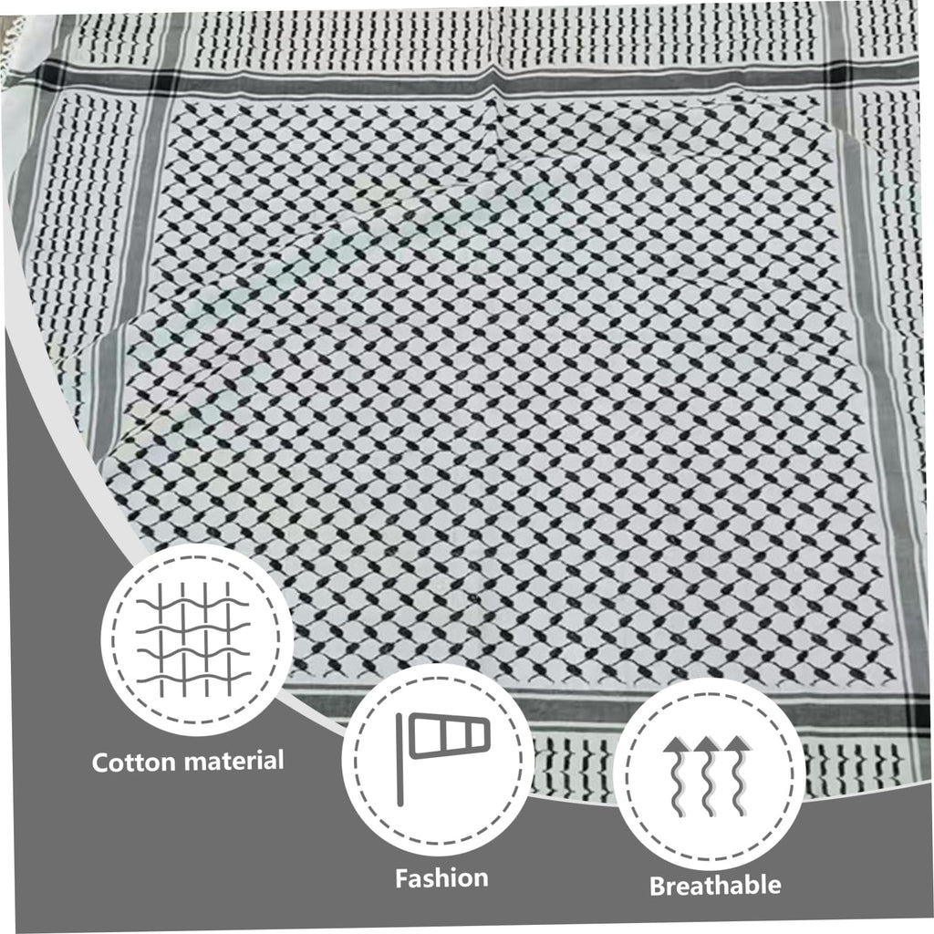 Palestina halsduk 122 x 122 cm Keffiyeh palestina autentisk palestinsk halsduk halssjal bomull Shemagh unisex arabisk huvudduk palestinsk keffiyeh med tofs.