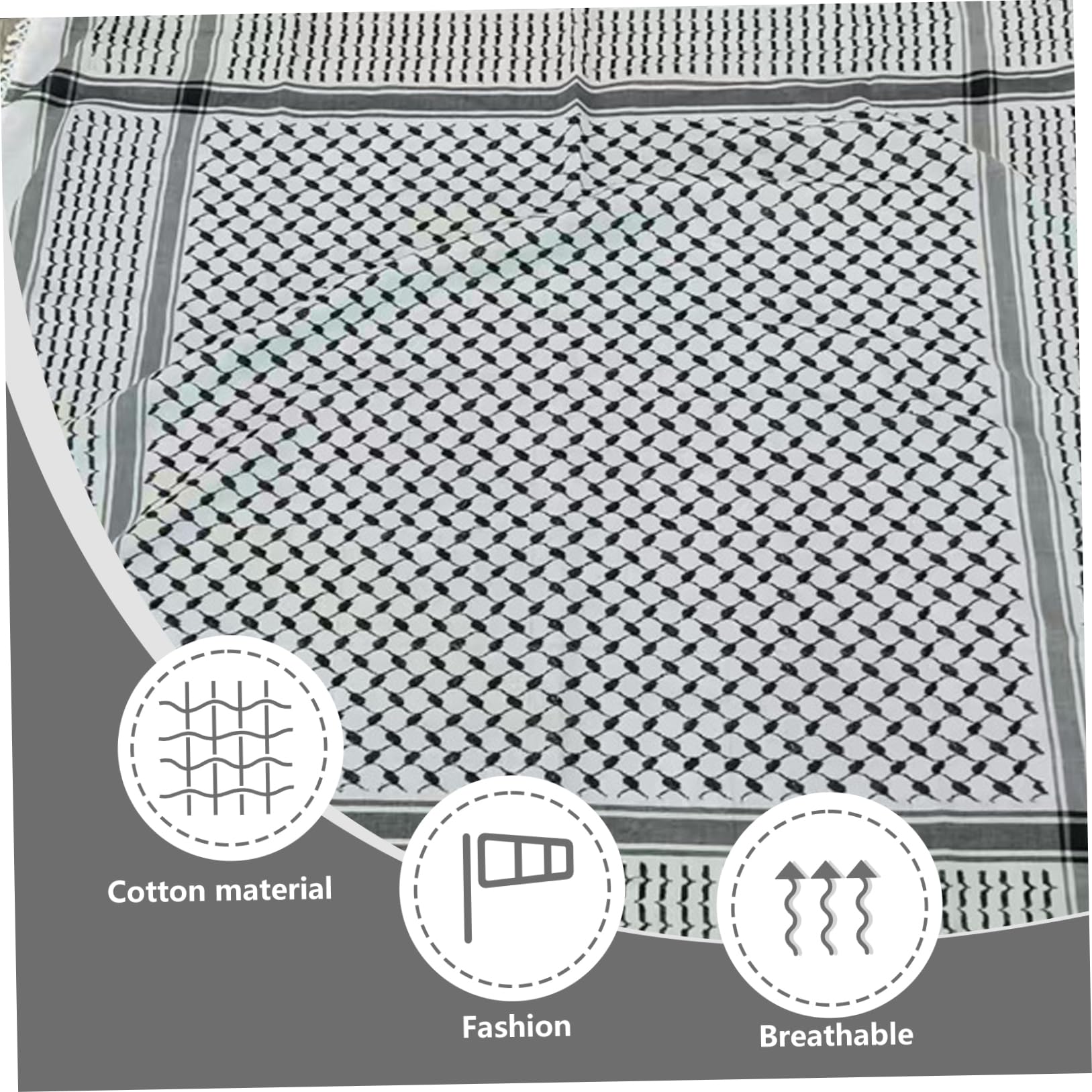 Palestina halsduk 122 x 122 cm Keffiyeh palestina autentisk palestinsk halsduk halssjal bomull Shemagh unisex arabisk huvudduk palestinsk keffiyeh med tofs.