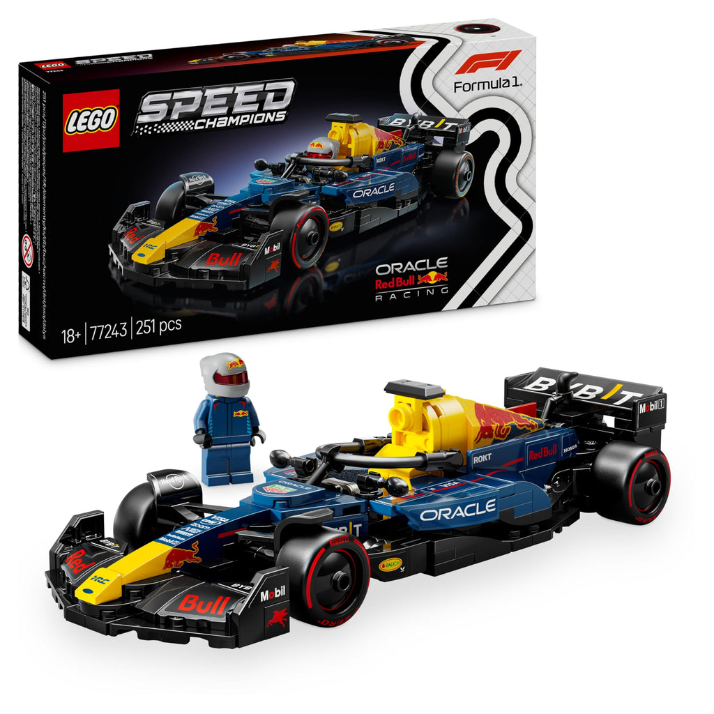 LEGO Speed Champions Oracle Red Bull Racing RB20 F1 racerbil, Byggsats för vuxna med 1 minifigur, Byggbar modell och present med Formel 1-tema att samla på 77243