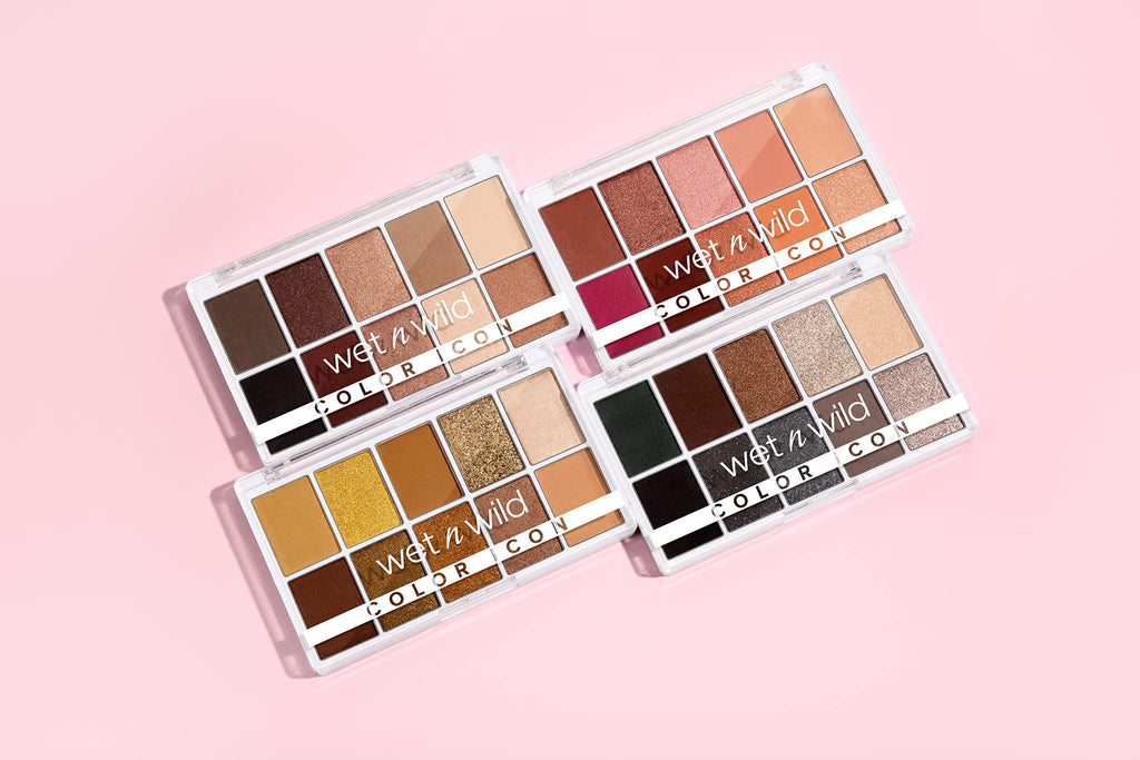 Wet n Wild Color Icon 10 Pan Palette, Ögonskuggspalett med 10 Ljusa och Matta Ögonskuggsfärger för Dag och Natt, Långvarig och Lättblandad Formula, Nude Awakening