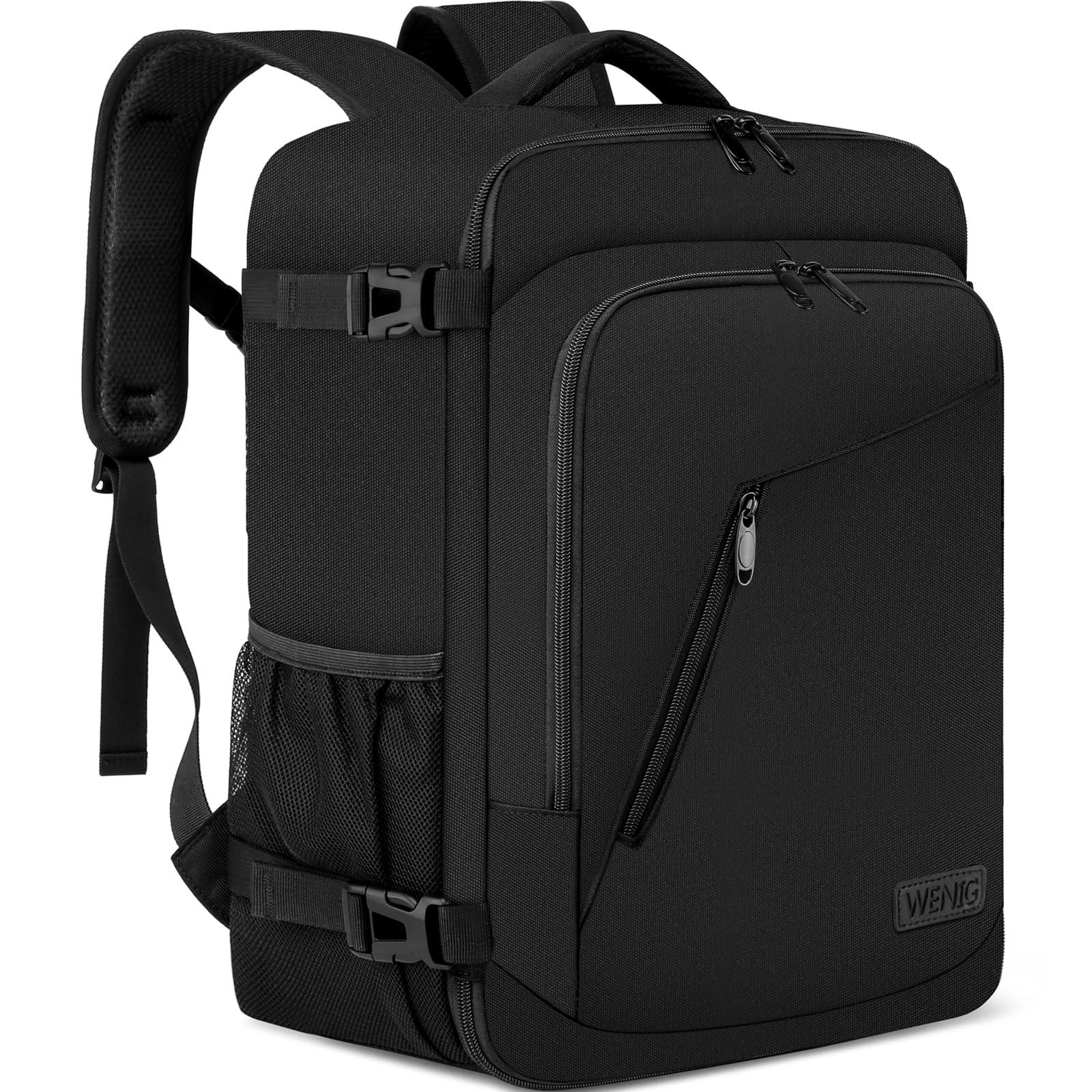 Handbagage Ryggsäck 40x30x20 för Ryanair Wizair Vueling 24L 40x30x20 Ryggsäck för Kabinbagage Under Sätet Reseryggsäck Handbagage med Laptopfack 14 tum Resryggsäck för Flygplan，Svart
