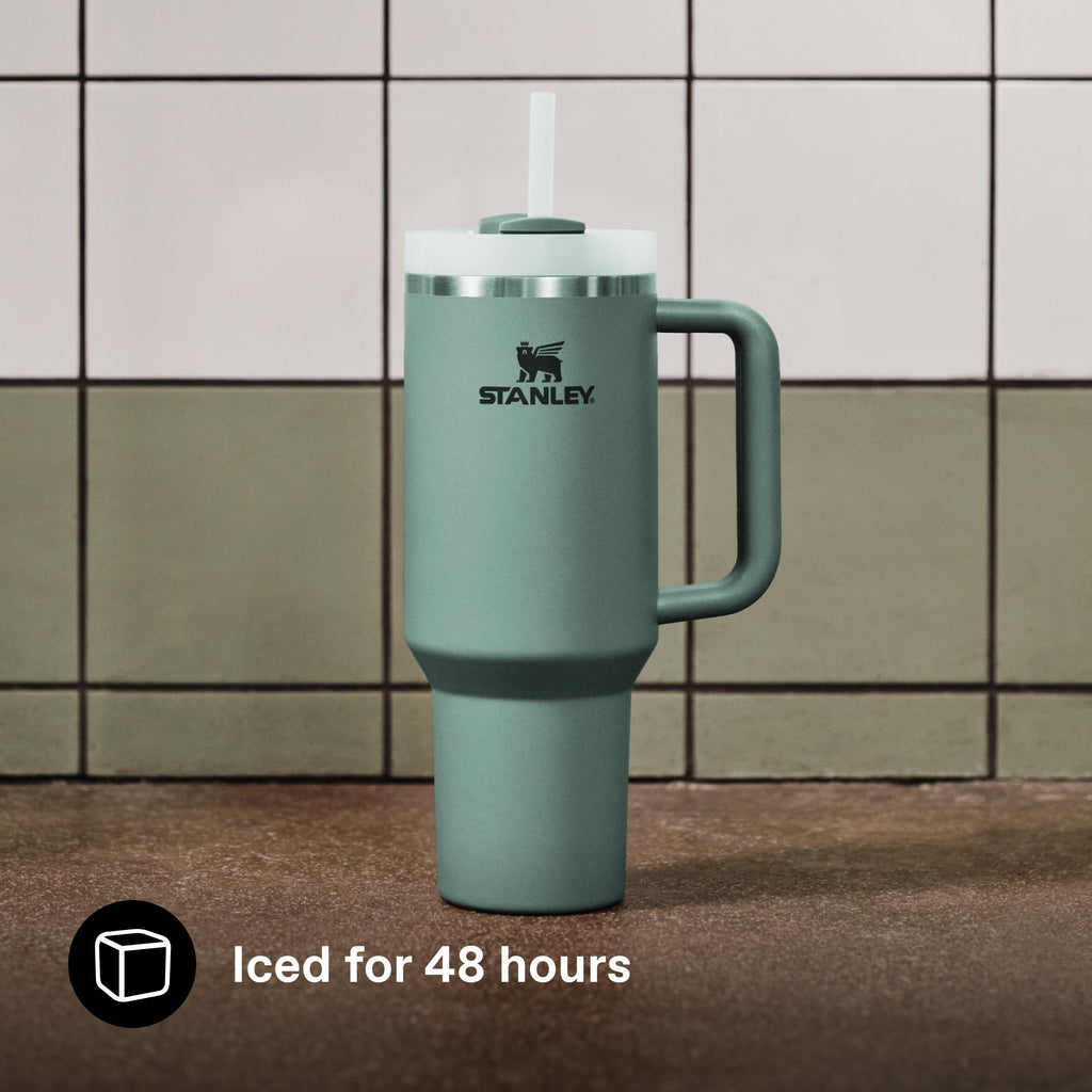 Stanley 1913 Quencher H2.0 Flowstate Tumbler 1.2L - Kallt I 11 Timmar - Iced I 48 Timmar - Kopp Med Halm, Handtag Och Lock - Diskmaskin Säker - Resemugg För Kall Dryck - Shale