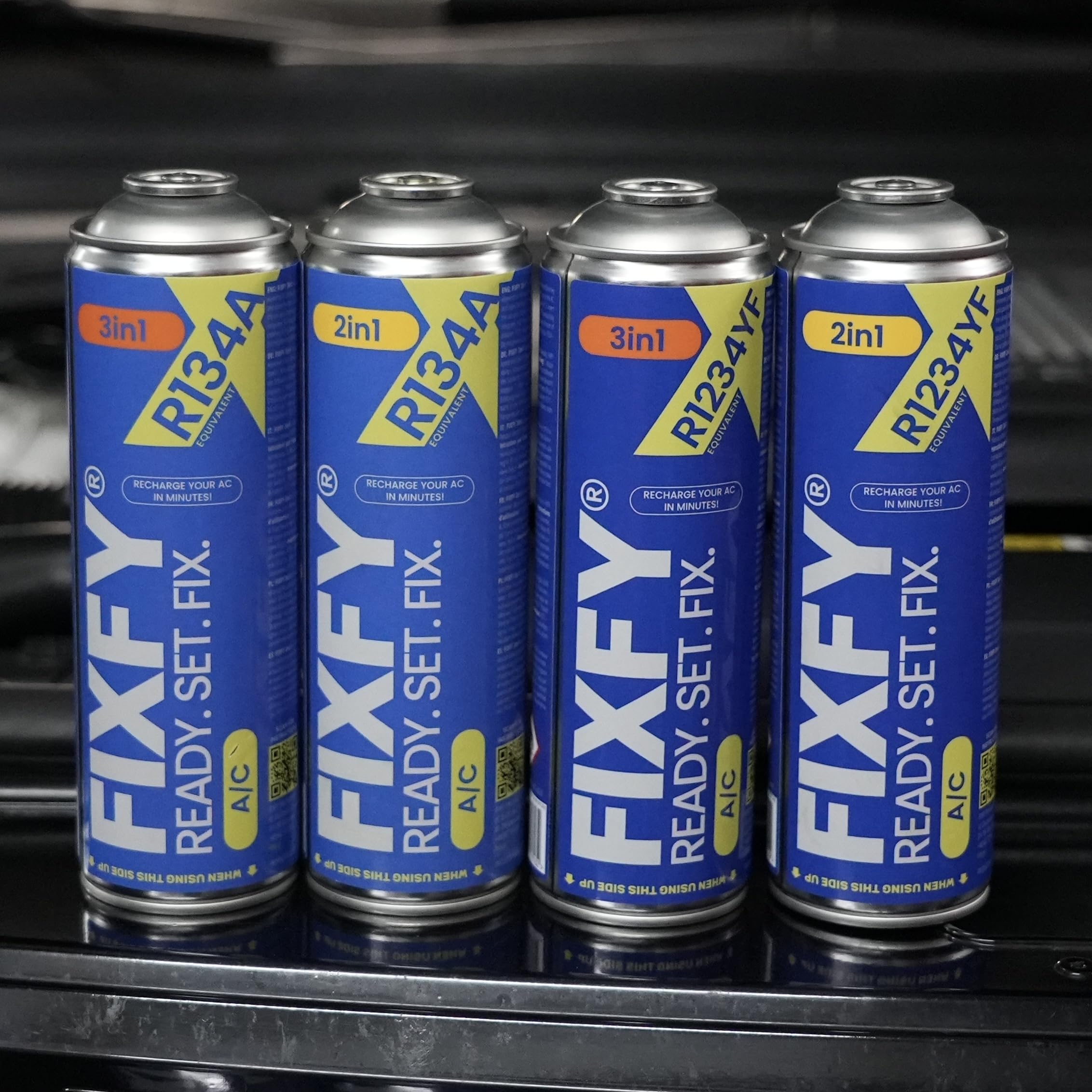 2 i 1 – 2 x R134a gasbyte med olja – set för luftkonditioneringsapparater 2 x 500 ml, självfyllning av luftkonditioneringen i bilar 1995–2016