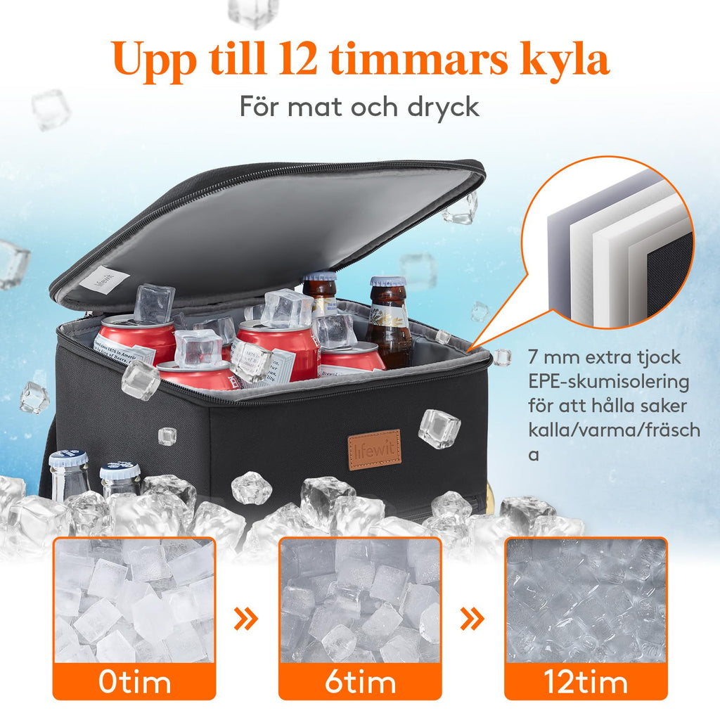Lifewit Kylväska Ryggsäck, Stor Kylryggsäck för Vuxna, Kylväska Isolerad, Cooler Bag Vattentät Bärbar för Picknick, Strand, Camping, Resa
