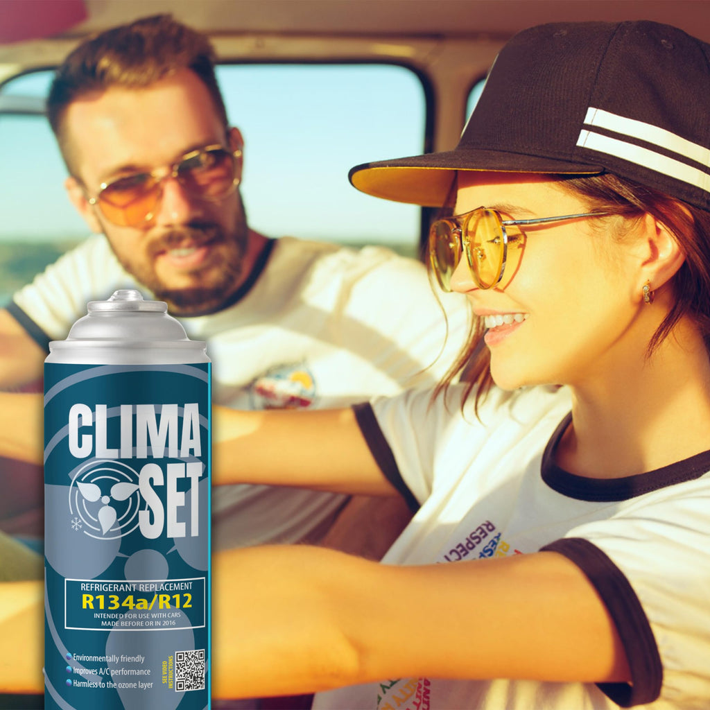 ClimaSet A/C Gas för billuftkonditionering - R134a-ersättning – för bilar 1994 till 2016 – Naturmedvetna – Giftfri – Korrosionsbeständig – 5 delar – 1400 g
