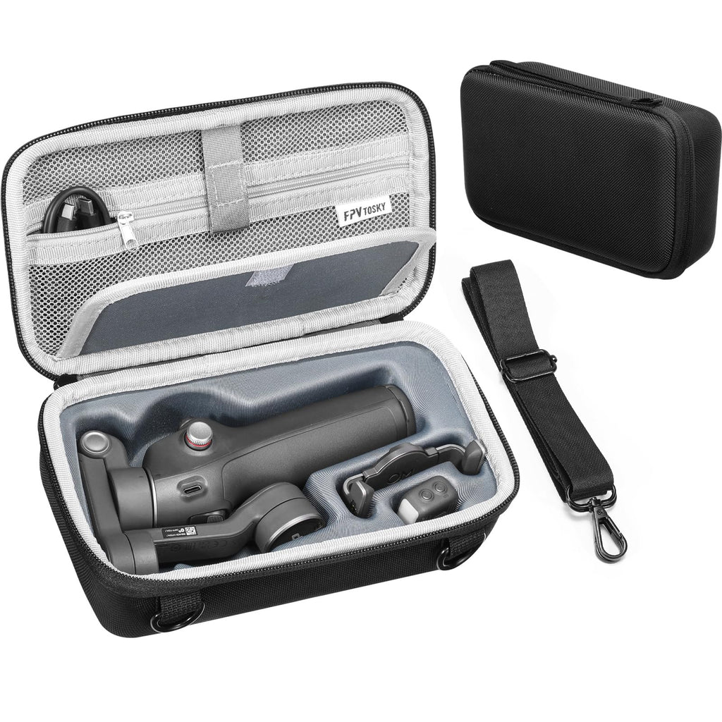 FPVtosky Osmo Mobile 7/Osmo Mobile 7P väska, nylon resväska axelväska för DJI OSMO Mobile 7/7P huvudstabilisator/OM fyllning telefonklämma tillbehör, svart (endast fodral), Svart, Enkelhet