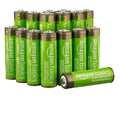 Amazon basics AA-batterier med hög kapacitet, uppladdningsbara, 2 400 mAh, NiMh, förladdade, 16 stycken