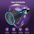 USB C billaddare billaddare, 3-port 67W dubbel USBC och USB-A PD/QC snabbladdning cigarettändare 12 V bilcigarettladdare ljus för iPhone 17 Air 16e 16 15 14, iPad, Samsung Galaxy S25 S24, Pixel