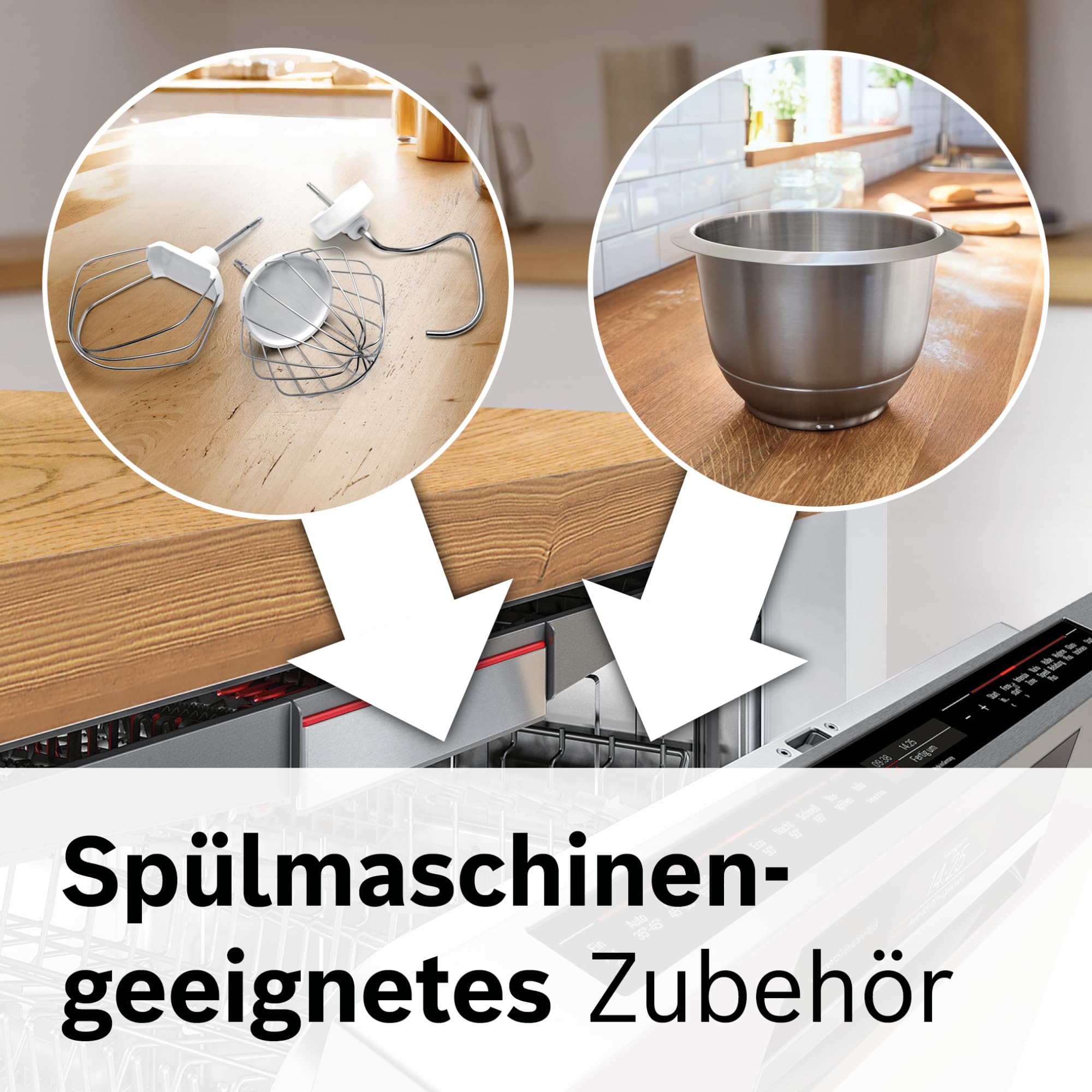 Bosch Köksmaskin MUM5 1000 Watt Grå - Mjukstart för Minskat Stänk - 3D PlaneteryMixing Efterliknar Handknådning - 7 Hastigheter - Diskmaskinssäkra Delar - BPA-Fria Plastmaterial - MUM58L2