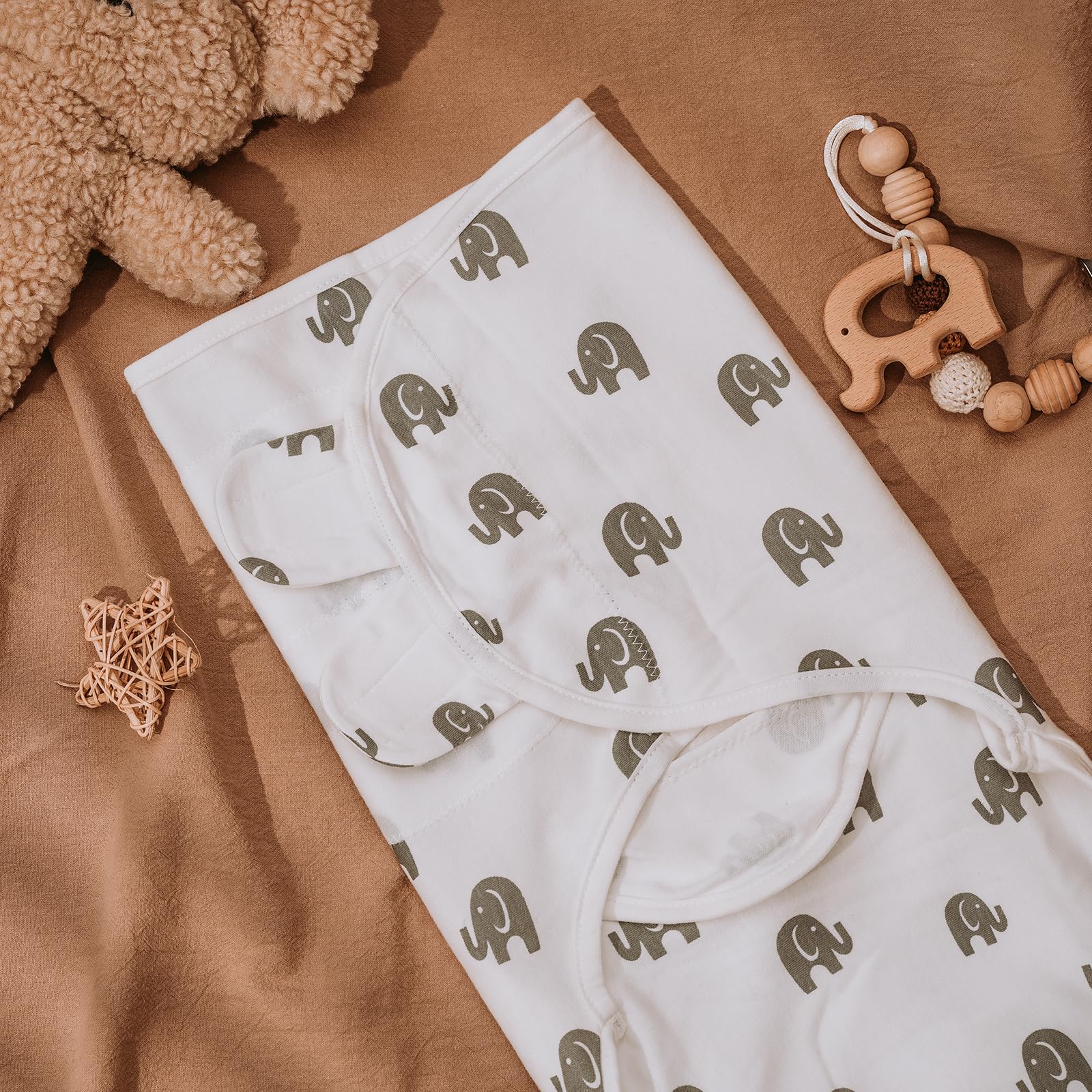 GLLQUEN BABY Filt för inlindning, för bebisar på 0–3 månader, sovsäck för småbarn, unisex, set med 3 lindor, 100 % ekologisk bomull (ny grå)