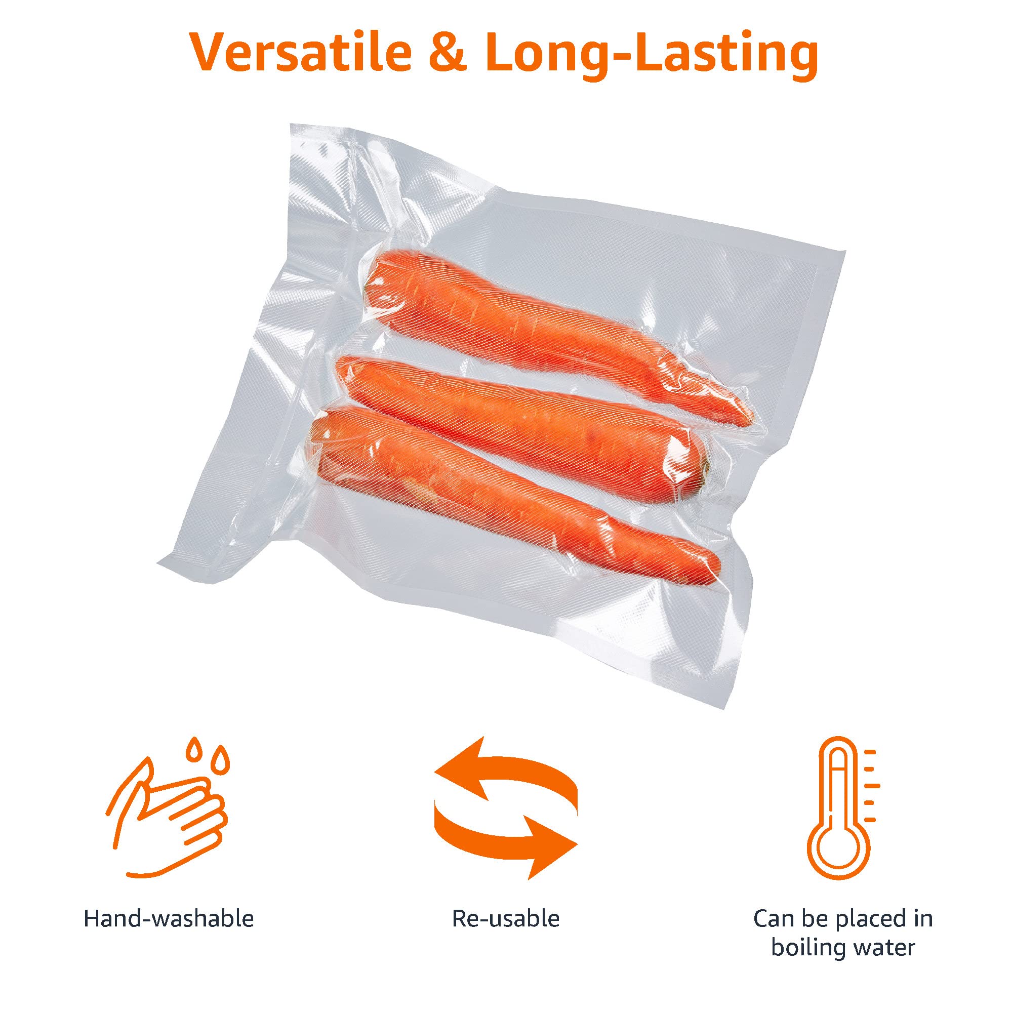 Amazon Basics 22 cm x 500 cm, 2 rullar för vakuumförpackare, plast, klar