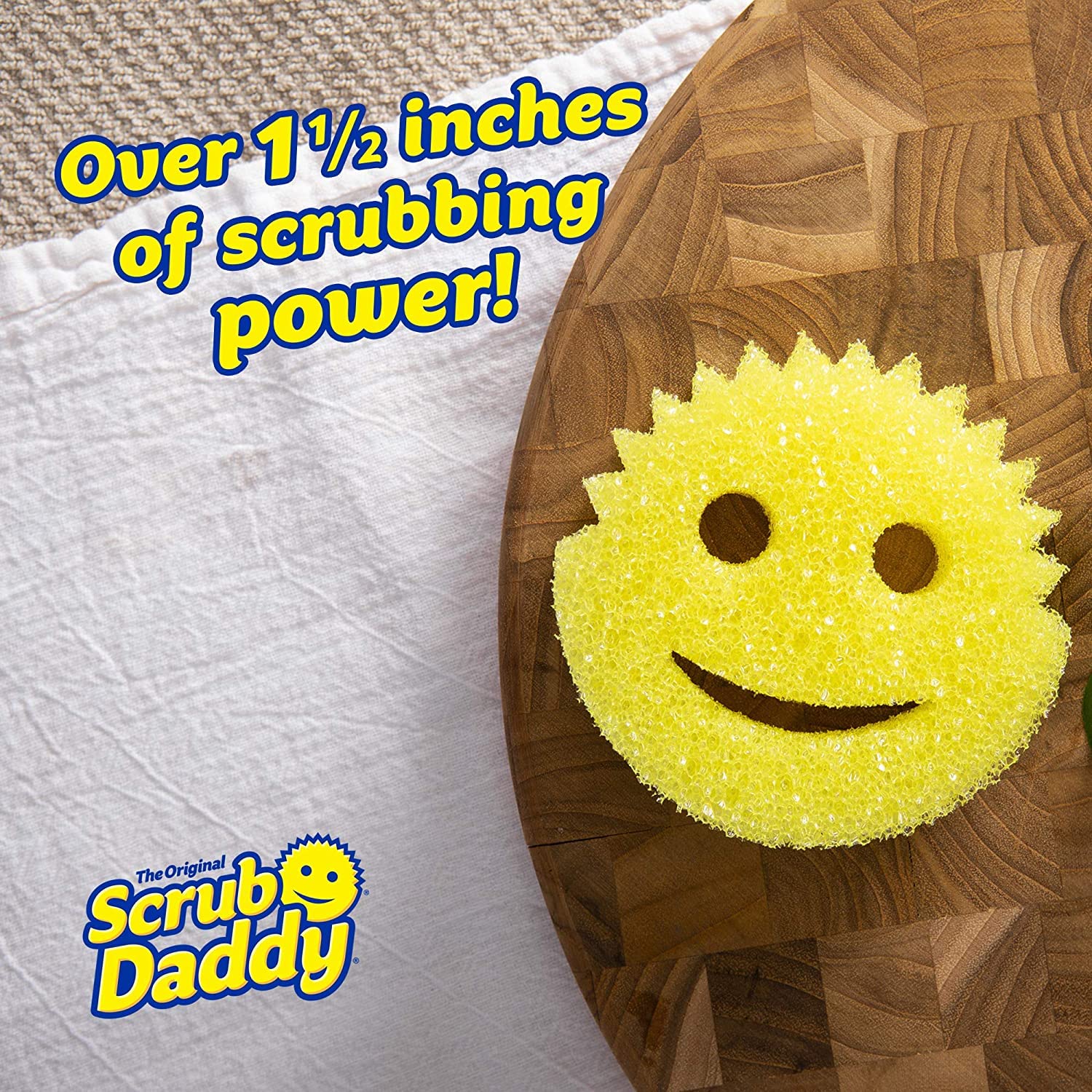 Scrub Daddy The Original Smiling Scrubbers Rengöringssvampar, Gul, Paket med 4