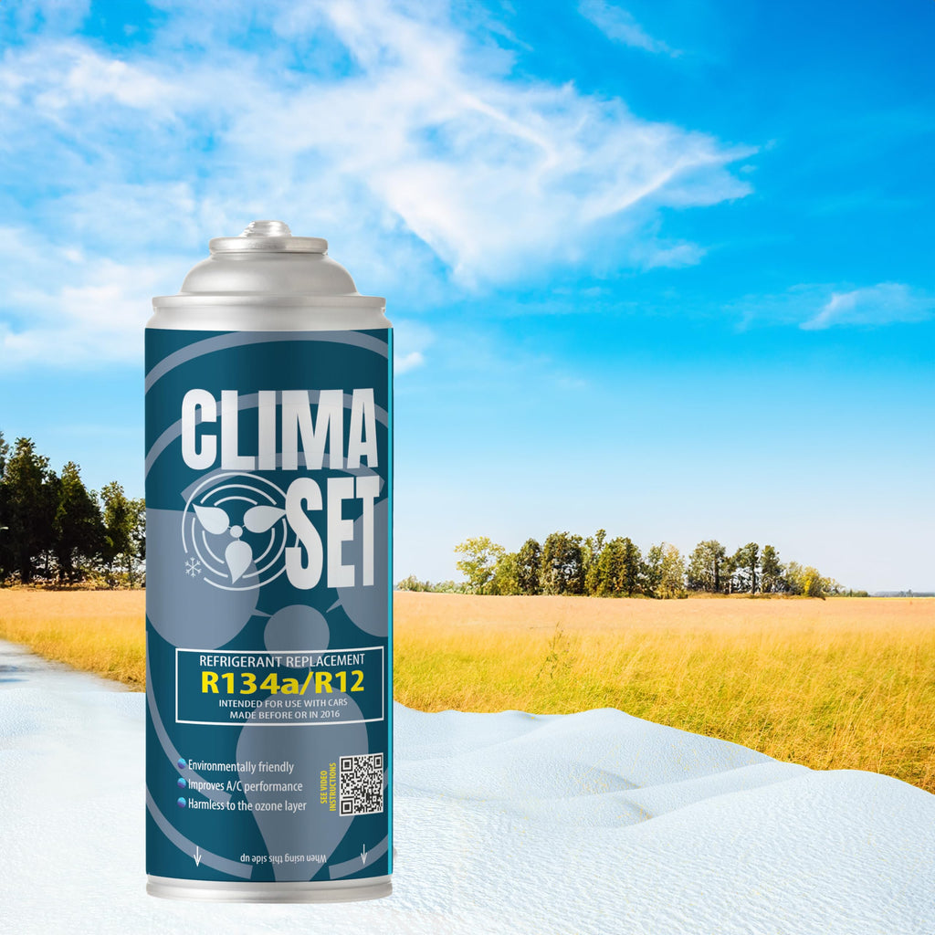 ClimaSet A/C Gas för billuftkonditionering - R134a-ersättning – för bilar 1994 till 2016 – Naturmedvetna – Giftfri – Korrosionsbeständig – 5 delar – 1400 g