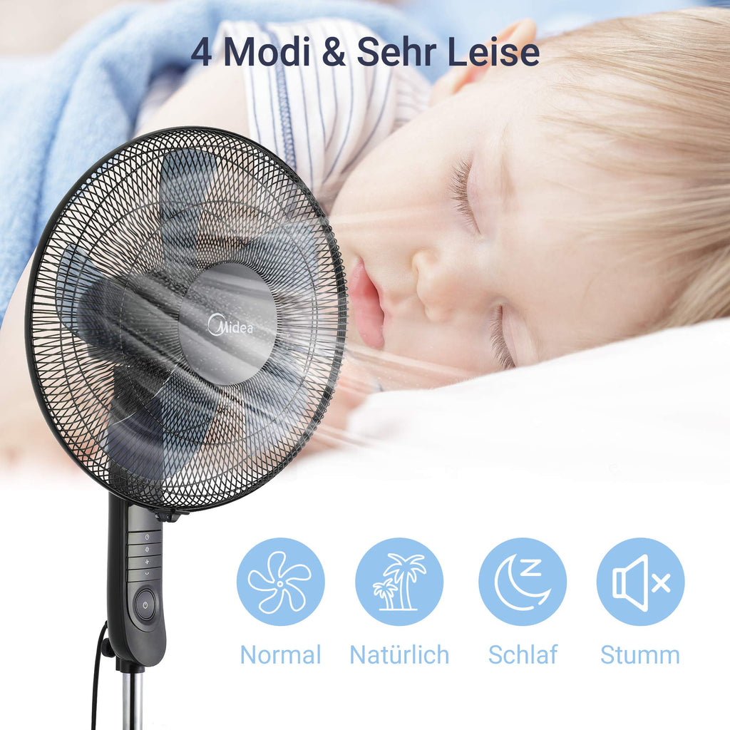 Midea FS40-15FR Pelarfläkt, Svart