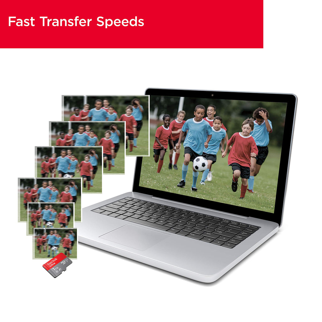 SanDisk Ultra 64GB microSDXC kort + SD-adapter, för Android-smartphones och surfplattor, upp till 140 MB/s, med A1 App Prestanda, UHS-I, Kort 10, U1