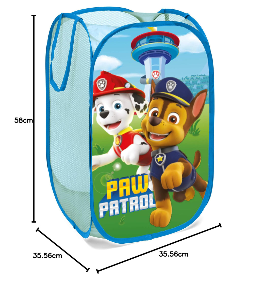 SUPERDIVER - Hopfällbar Förvaringskorg Paw Patrol - Officiell Licens Paw Patrol - Perfekt för Leksaker & Kläder - 36x36x58 cm - Enkel att Använda & Förvara - Idealisk för Barn.