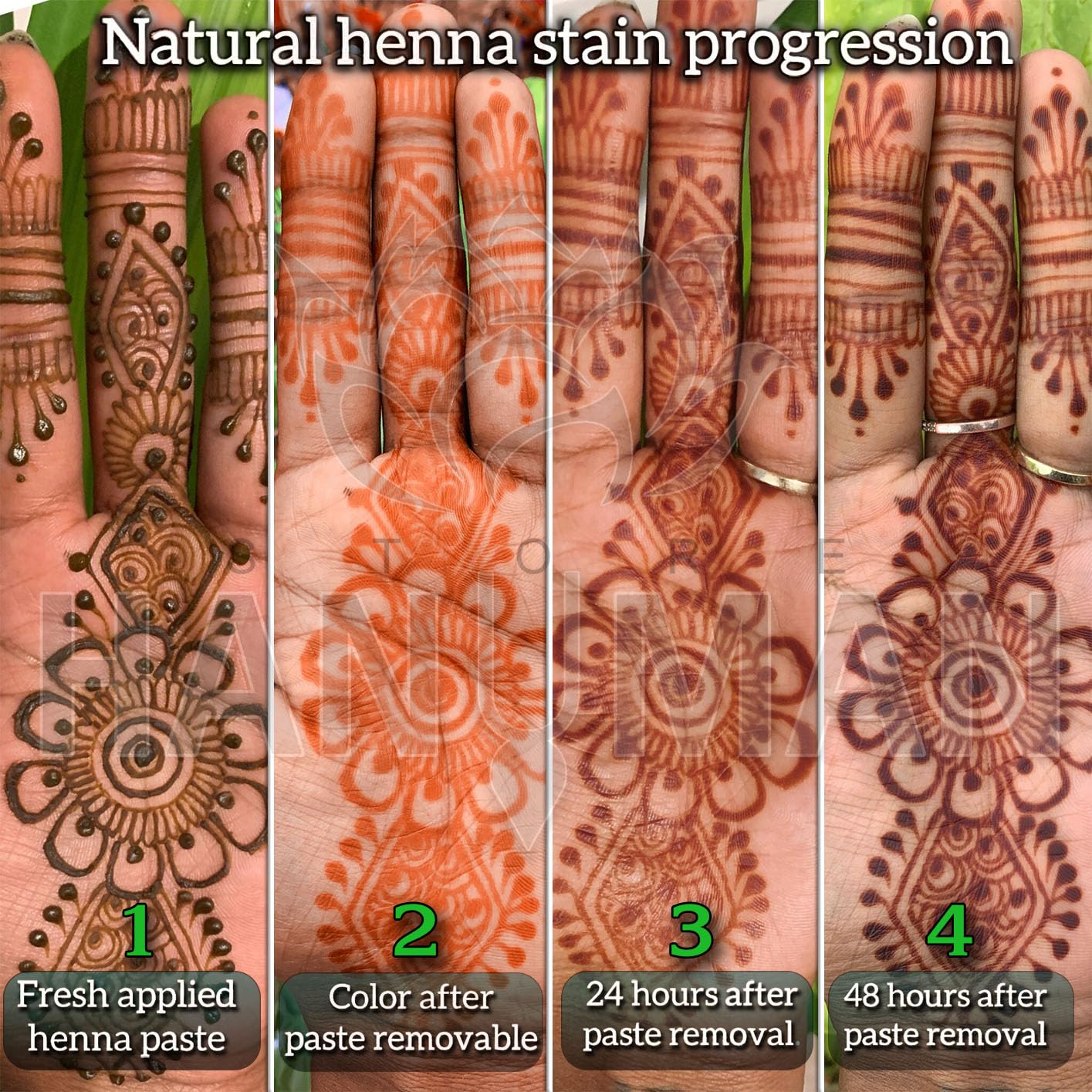 Henna Kaveri 100 % Natural Mehendi Cone 4 x 25 g, kemikaliefri, PPD-fri