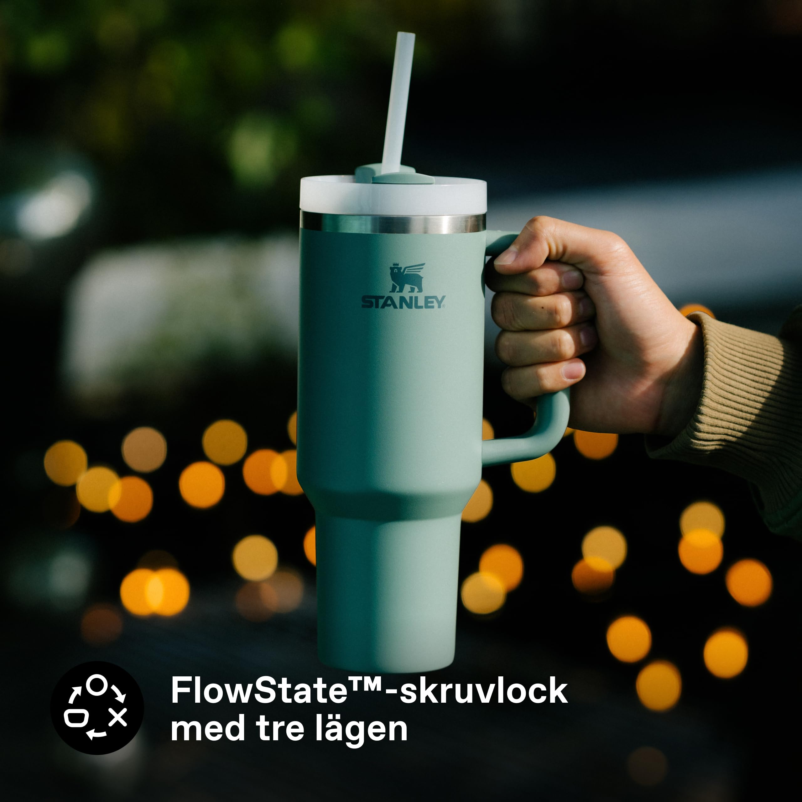 Stanley 1913 Quencher H2.0 Flowstate Tumbler 1.2L - Kallt I 11 Timmar - Iced I 48 Timmar - Kopp Med Halm, Handtag Och Lock - Diskmaskin Säker - Resemugg För Kall Dryck - Shale