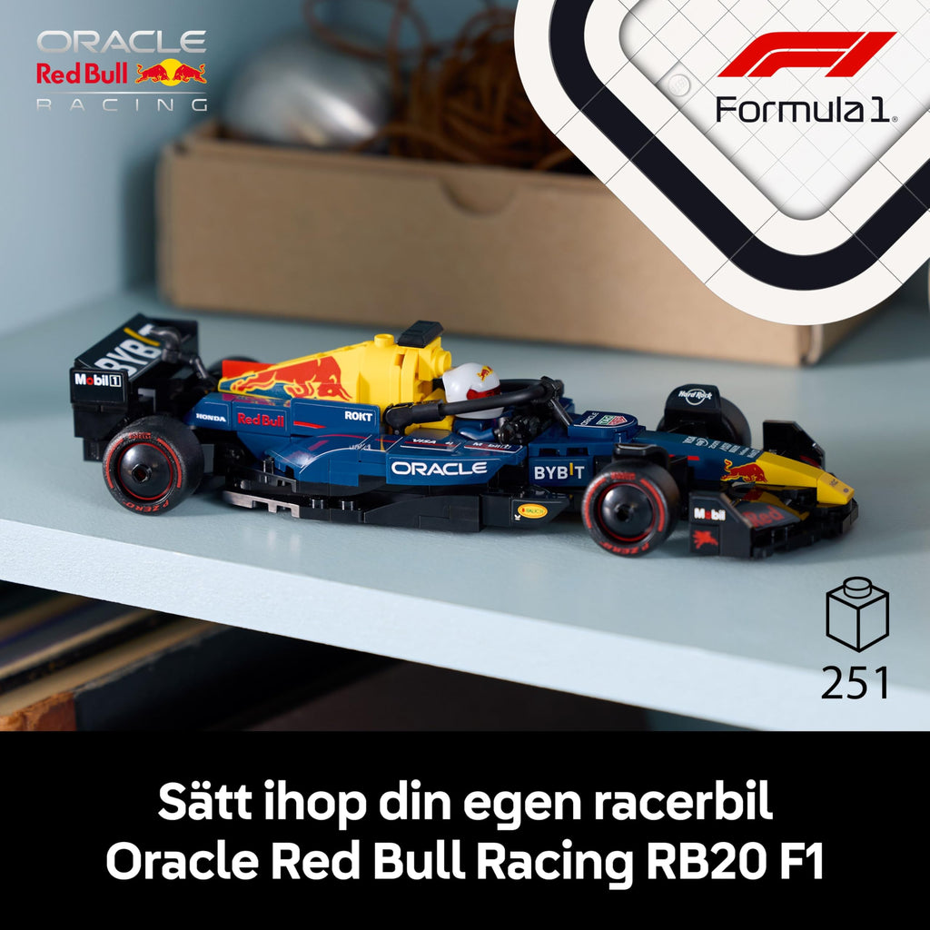 LEGO Speed Champions Oracle Red Bull Racing RB20 F1 racerbil, Byggsats för vuxna med 1 minifigur, Byggbar modell och present med Formel 1-tema att samla på 77243