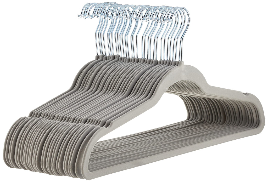 Amazon Basics smala och halkfria klädhängare för skjortor/kostym/kostym, 30-pack, grå