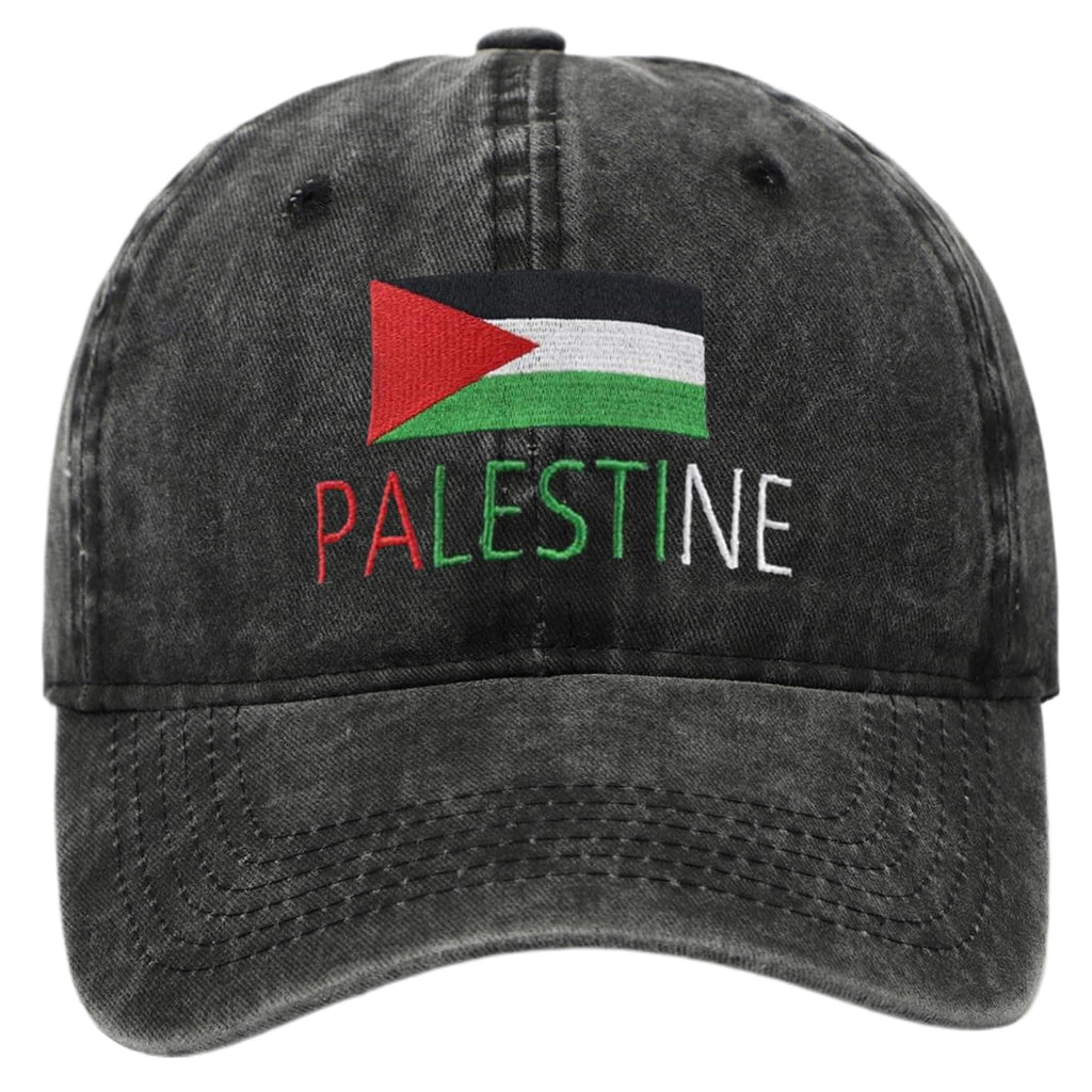Palestina hatt solskydd justerbar fri palestina hatt mjuk och andningsbar broderad bomull palestina flagga basebollkeps bekväm att bära vanliga hattar för män