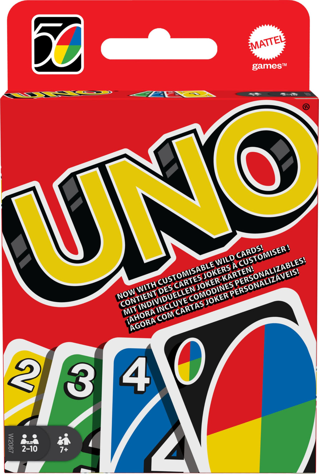 Mattel Games W2087 - UNO kortspel och brädspel, lämplig för 2 - 10 spelare, kortspel och brädspel för 7 år och uppåt