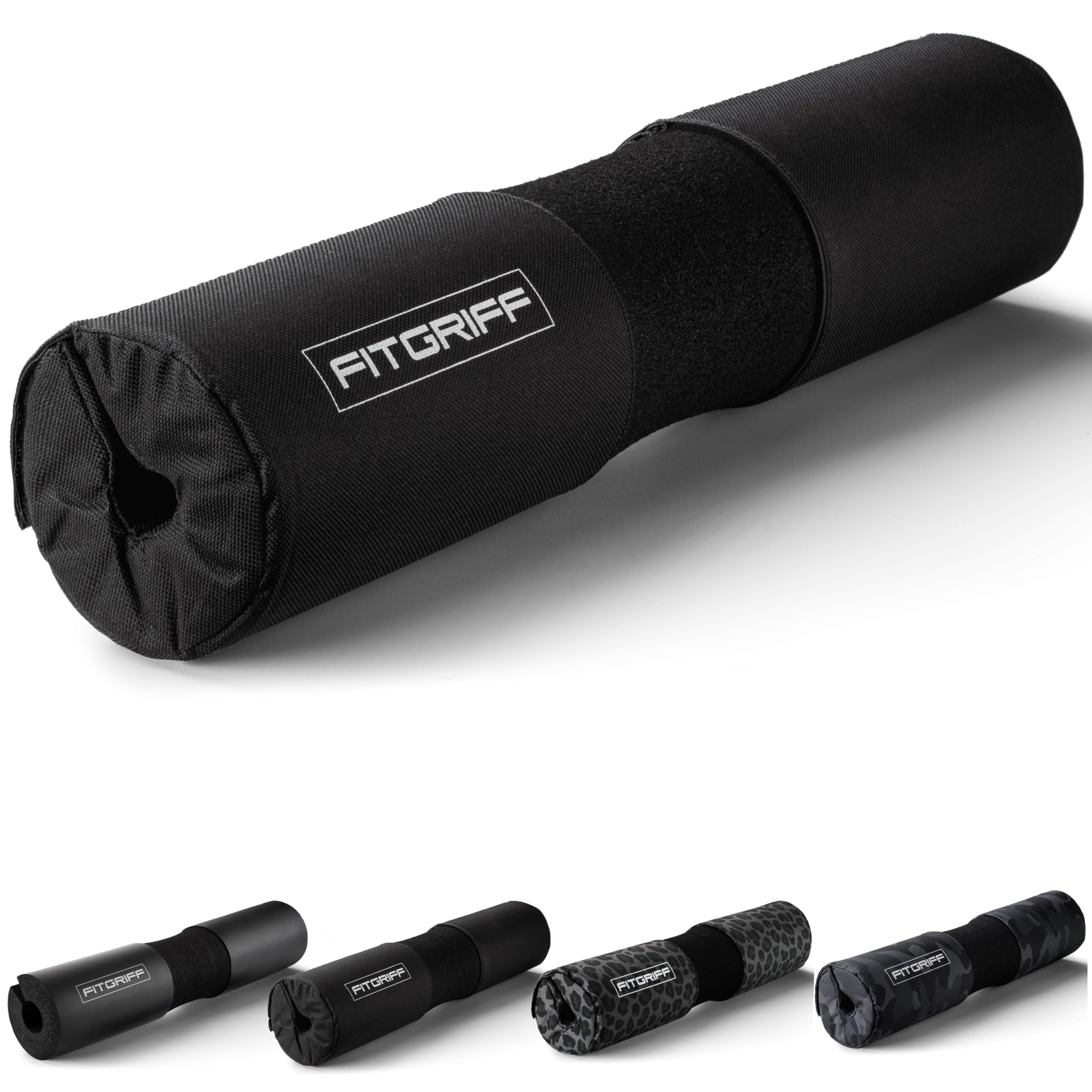 Fitgriff® skivstångsdyna, Hip Thrust Pad med kardborreband – nackkudde för hantel – stoppning för squats, Booty-träning, gym