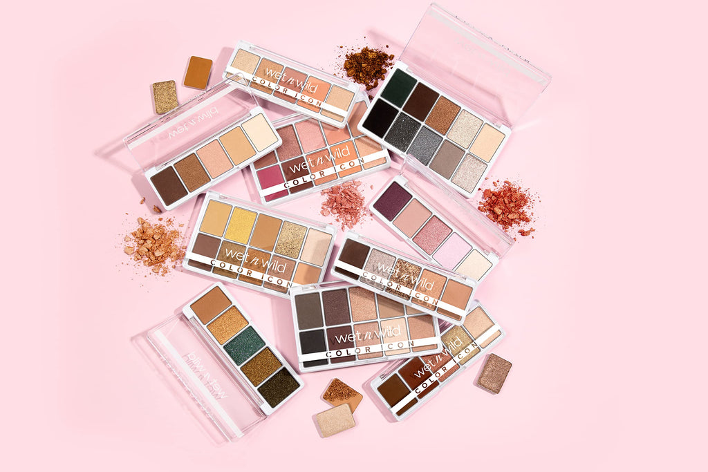Wet n Wild Color Icon 10 Pan Palette, Ögonskuggspalett med 10 Ljusa och Matta Ögonskuggsfärger för Dag och Natt, Långvarig och Lättblandad Formula, Nude Awakening