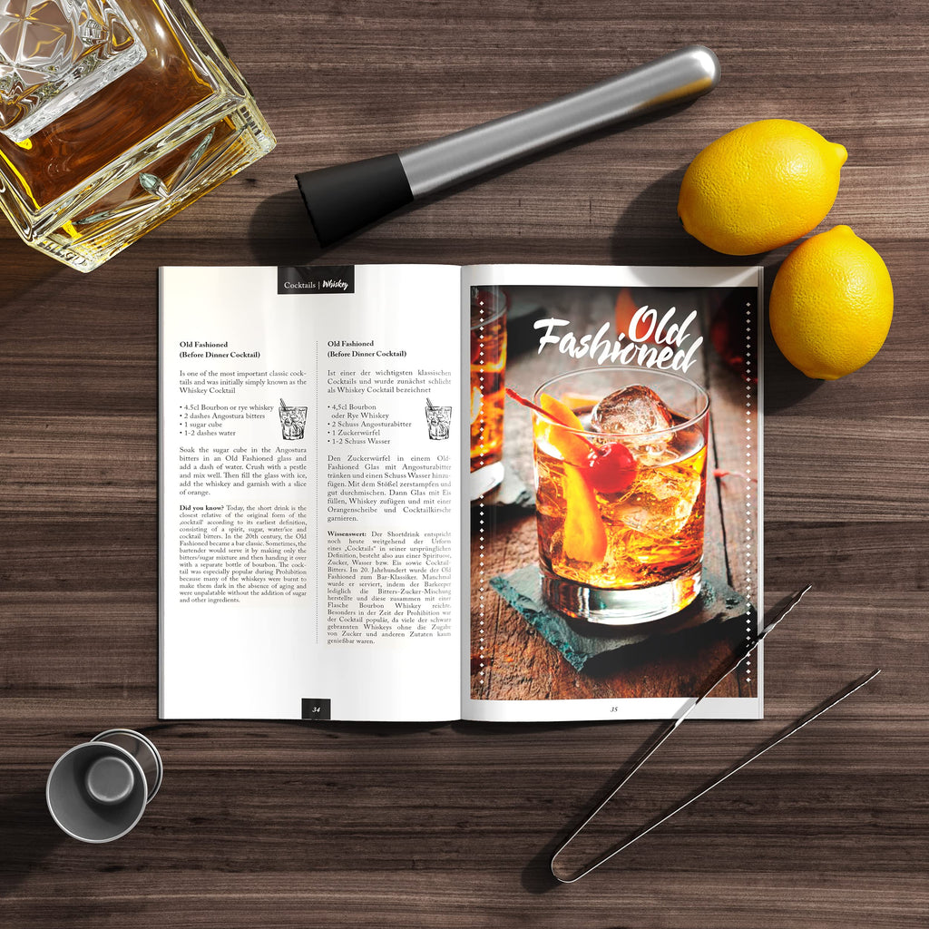 Cocktail Shakers Set Manhattan med Stand + Recept Bok: Premium Rostfritt Stål Bar Kit: Sil Dubbel Jigger Sked | Pro Bartender Making Drinks - Mojito Martini Gin Maker, Party Fest Gåva Låda Kvinnor Män