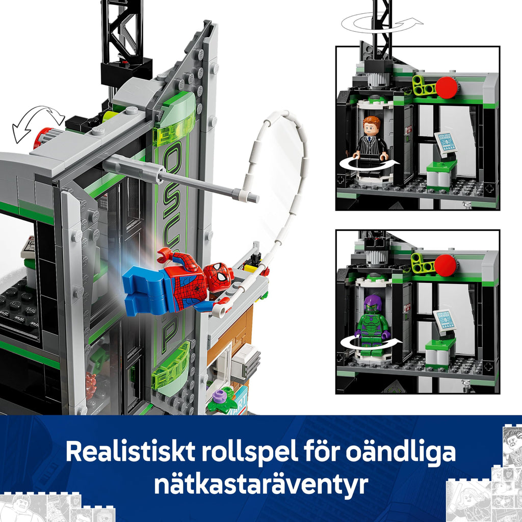 LEGO Marvel Spider-Man mot Oscorp, Byggset för barn, Innehåller minifigurer av Spider-Woman, Miles Morales, Ghost-Spider och Green Goblin, Present för pojkar och flickor att samla 76324