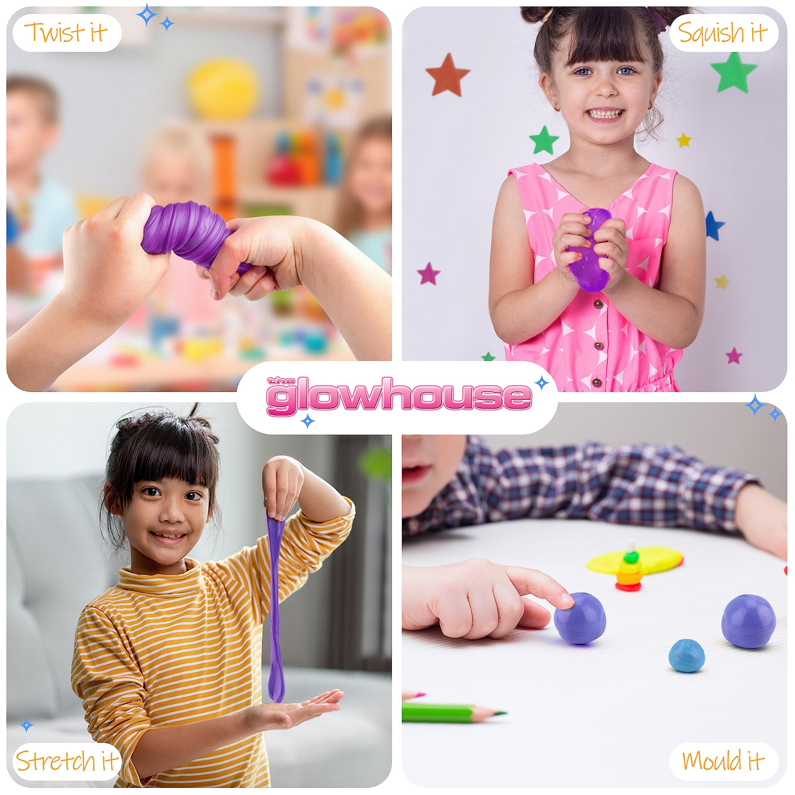 The Glowhouse färgskiftande smart slime kitt värmekänslig (Iridescent Indiglow)