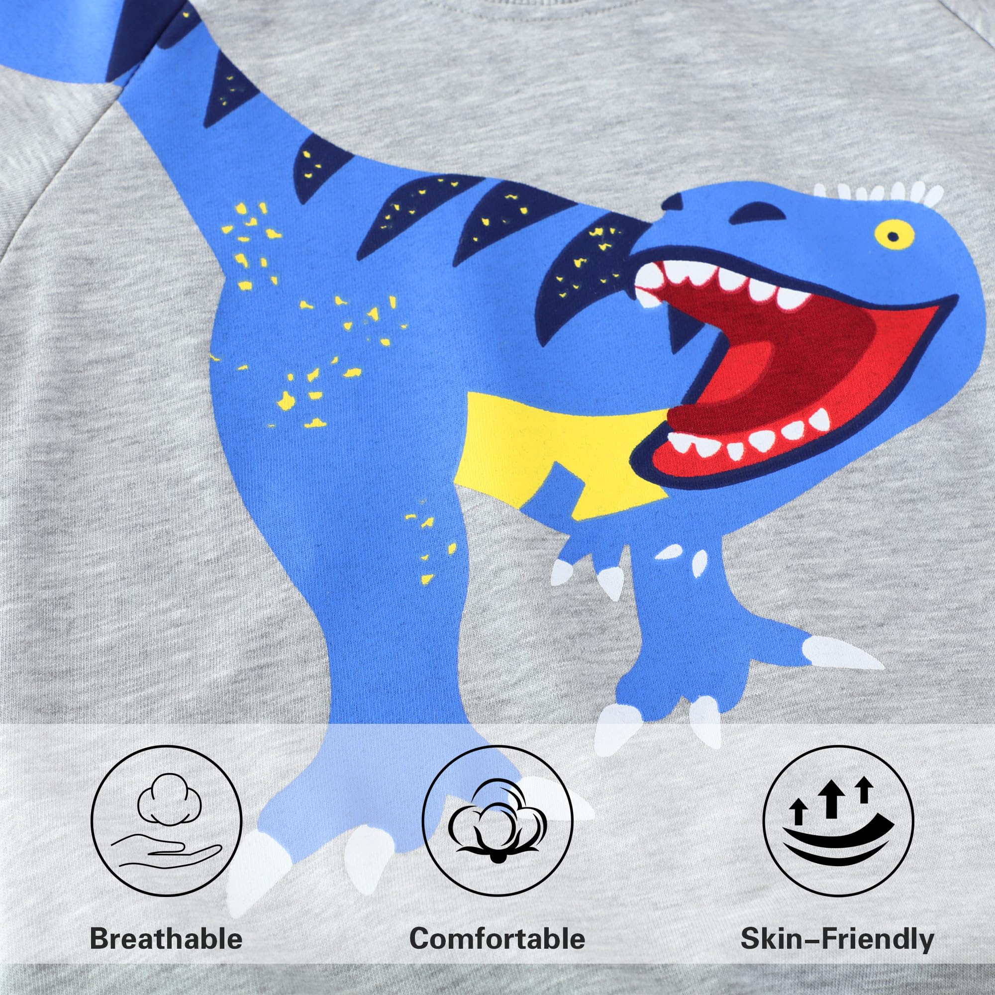 Tröja Barn Dinosaurie Rund Hals Långärmad Bomull Pojke Pullover Toppar Mode Sport T-shirt Pojkar Tröja Utan Huva Barn Tröja 2-7 År