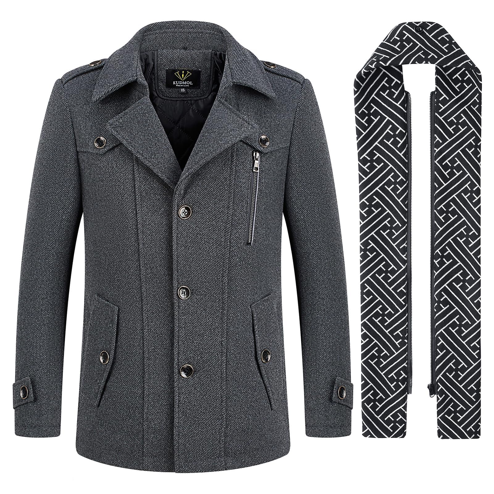 Ullkappa för män vinter varm trenchcoat herr tjock överrock business slim fit overcoat