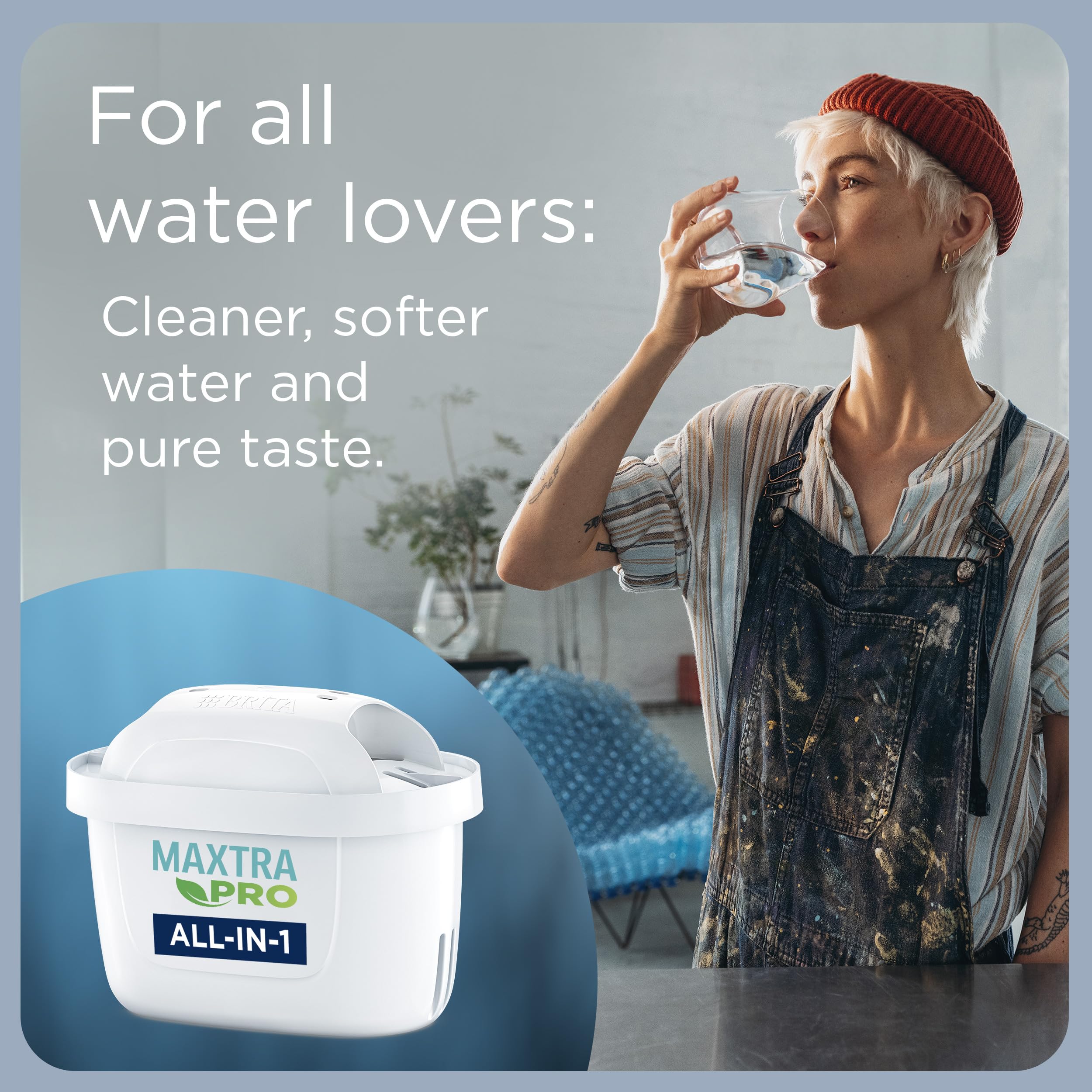 BRITA Vit Marella filterkanna (2,4 l) inkl. 3 patroner vattenfilter kran MAXTRA PRO All-in-1 reducerad PFAS,kalksten, klor, vissa föroreningar och metaller tidsindikator, miljöförpackning