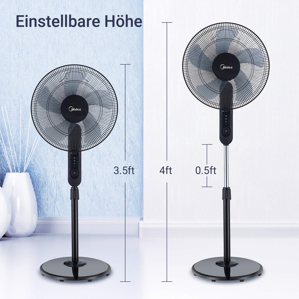 Midea FS40-15FR Pelarfläkt, Svart