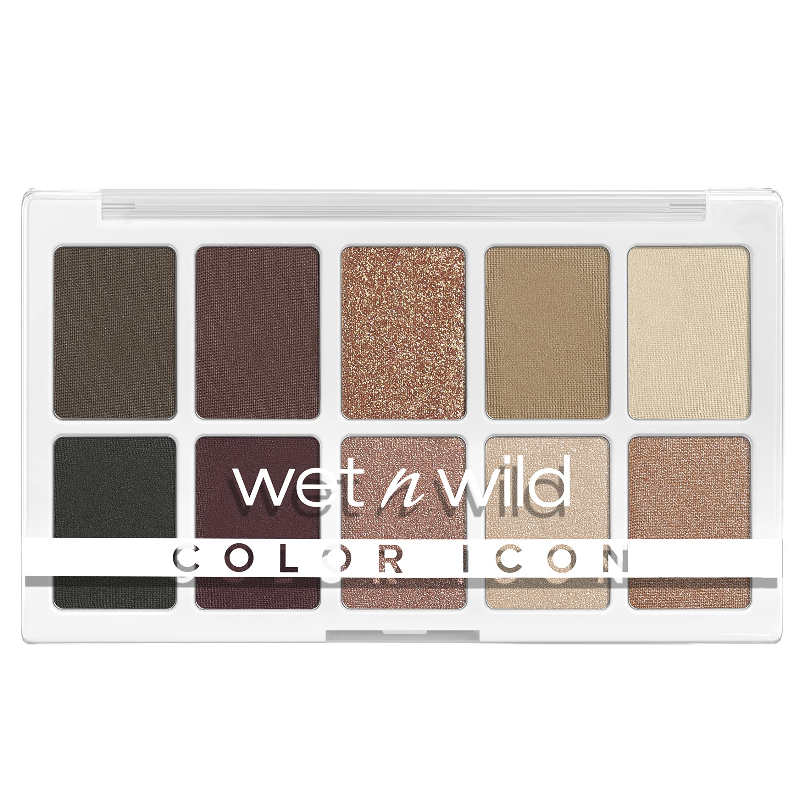 Wet n Wild Color Icon 10 Pan Palette, Ögonskuggspalett med 10 Ljusa och Matta Ögonskuggsfärger för Dag och Natt, Långvarig och Lättblandad Formula, Nude Awakening
