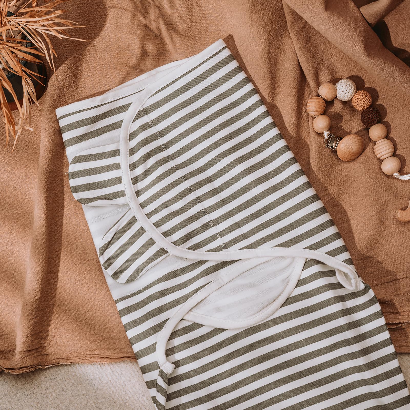GLLQUEN BABY Filt för inlindning, för bebisar på 0–3 månader, sovsäck för småbarn, unisex, set med 3 lindor, 100 % ekologisk bomull (ny grå)