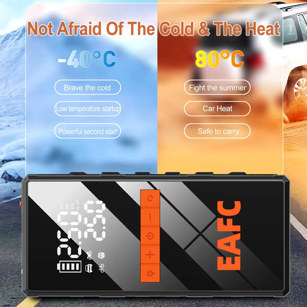 EAFC 1200A Car Jump Starter 150PSI Air Compressor 2-in-1 Air pump 8000mAh Portable Booster Powerful Car Battery Starting Device