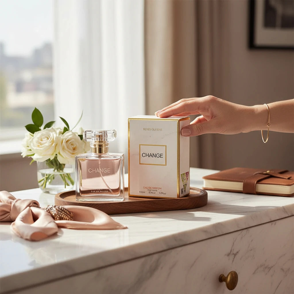 Reyes Queens- Change Eau De Parfum 50ml. Feminine Perfume with a Floral and Woody Aroma, Elegant, Soft and Enveloping Finish.