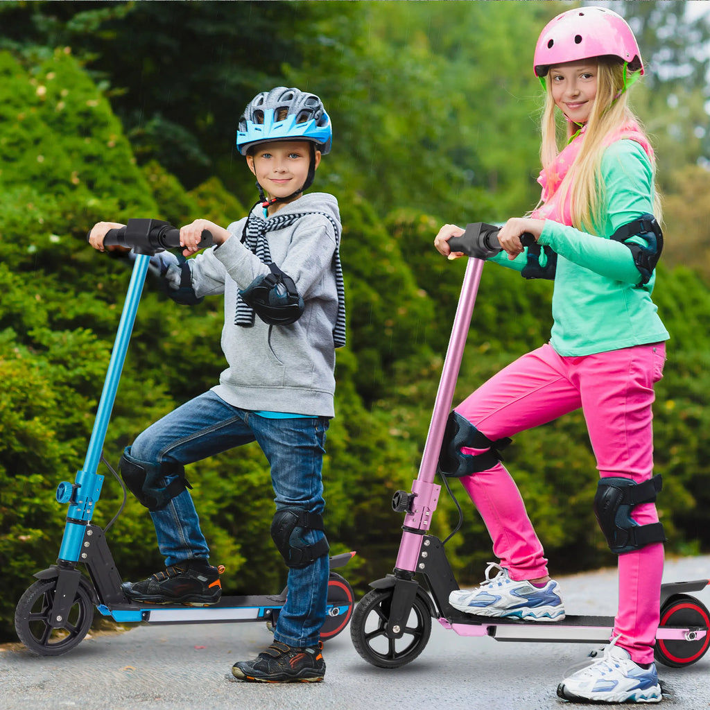 Sinaopus Children's Folding Electric Scooter 150W Motor LED Display Flashing Lights Lightweight E-Scooter 6-12 Years Safe Driving Up 12 km/h
