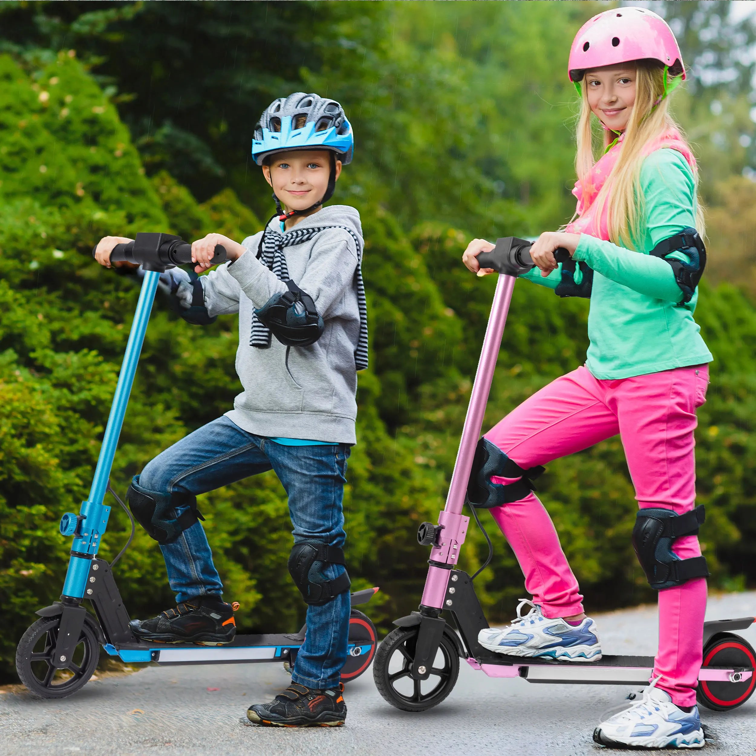 Sinaopus Children's Folding Electric Scooter 150W Motor LED Display Flashing Lights Lightweight E-Scooter 6-12 Years Safe Driving Up 12 km/h