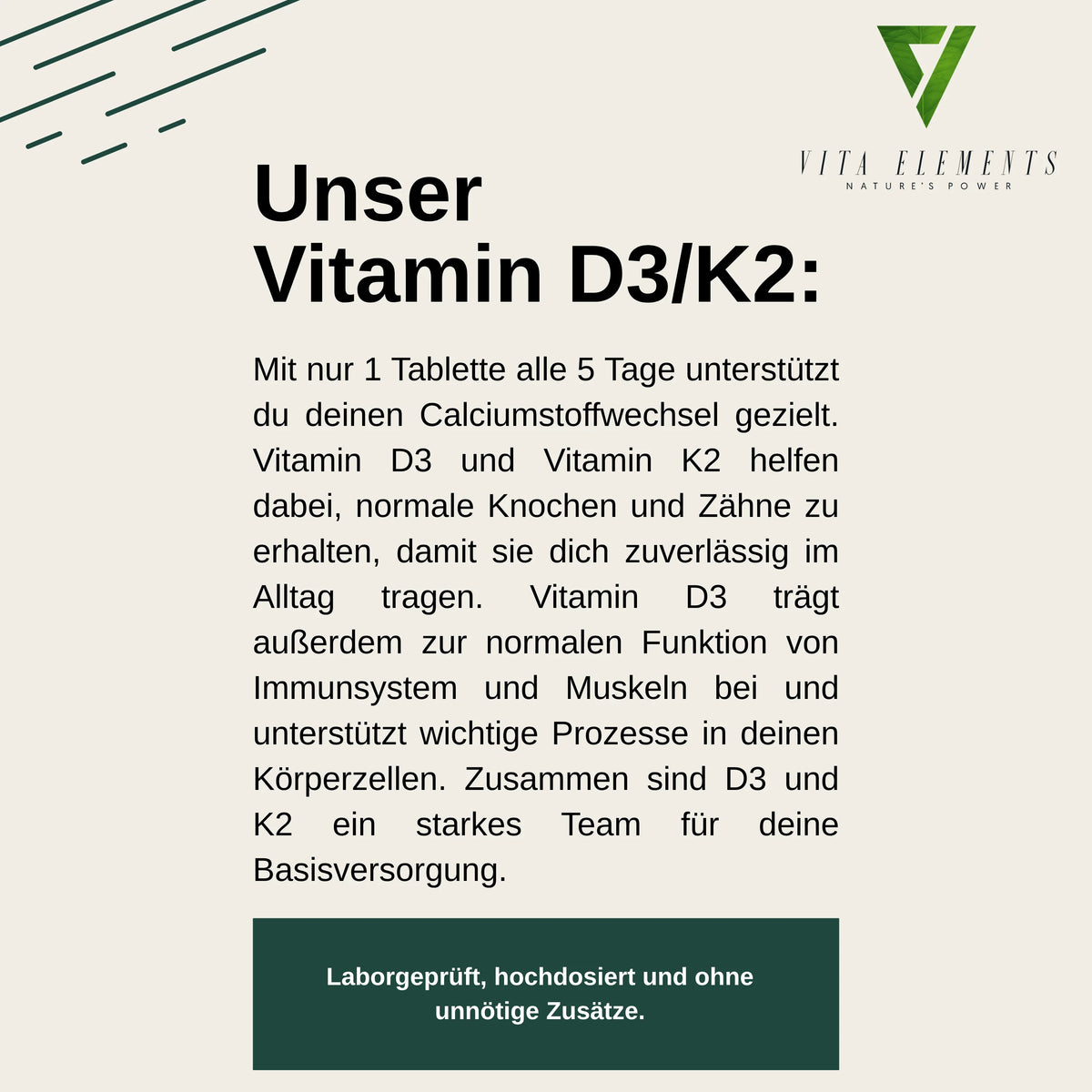 Vitamin D3 K2 tablets | Lab-tested in Germany | Dietary supplement | Vegan