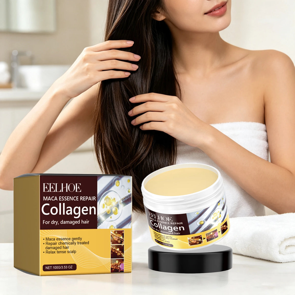 EELHOE Collagen Hair Mask Reduce Dryness Nourishing Repair Damaged Hair
