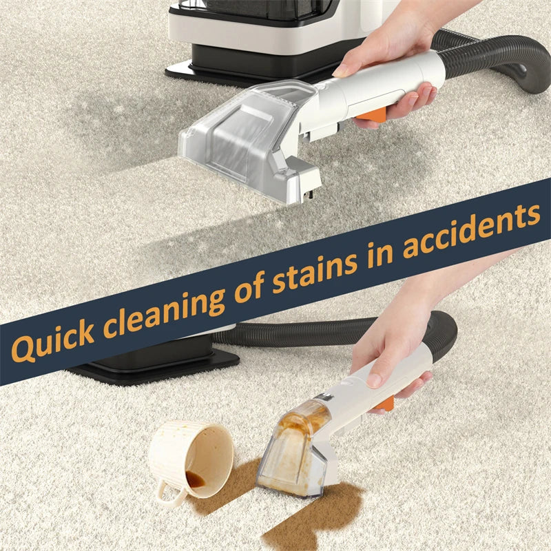 750W 15KPa Carpet Cleaner Portable Handheld Spot Cleaner Spray Suction Integrated Clean Machine for Car Sofa Carpet Pet Hair