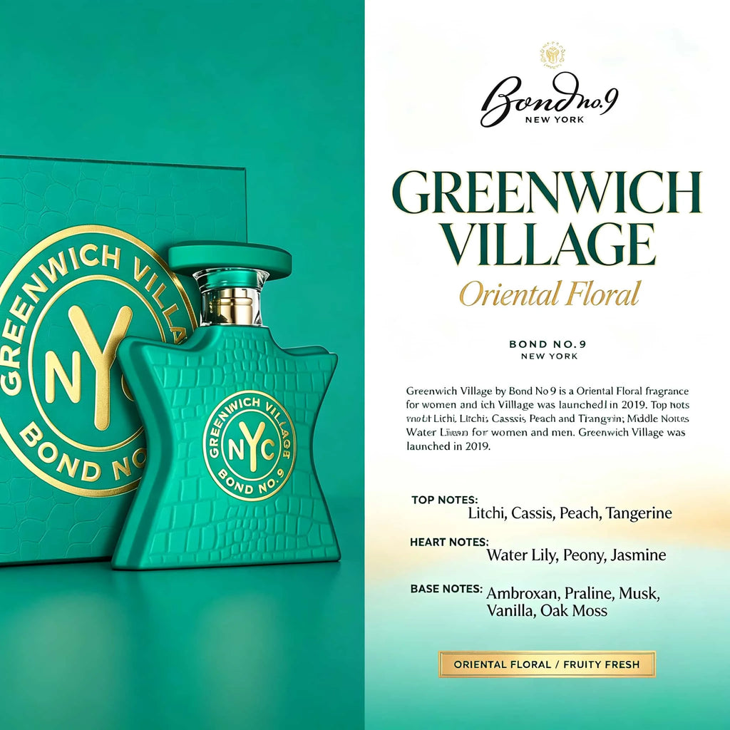 Bond No 9 Greenwich Village Fresh Flower and Fruit Gulong Perfume, 3.4 oz. 100 ml