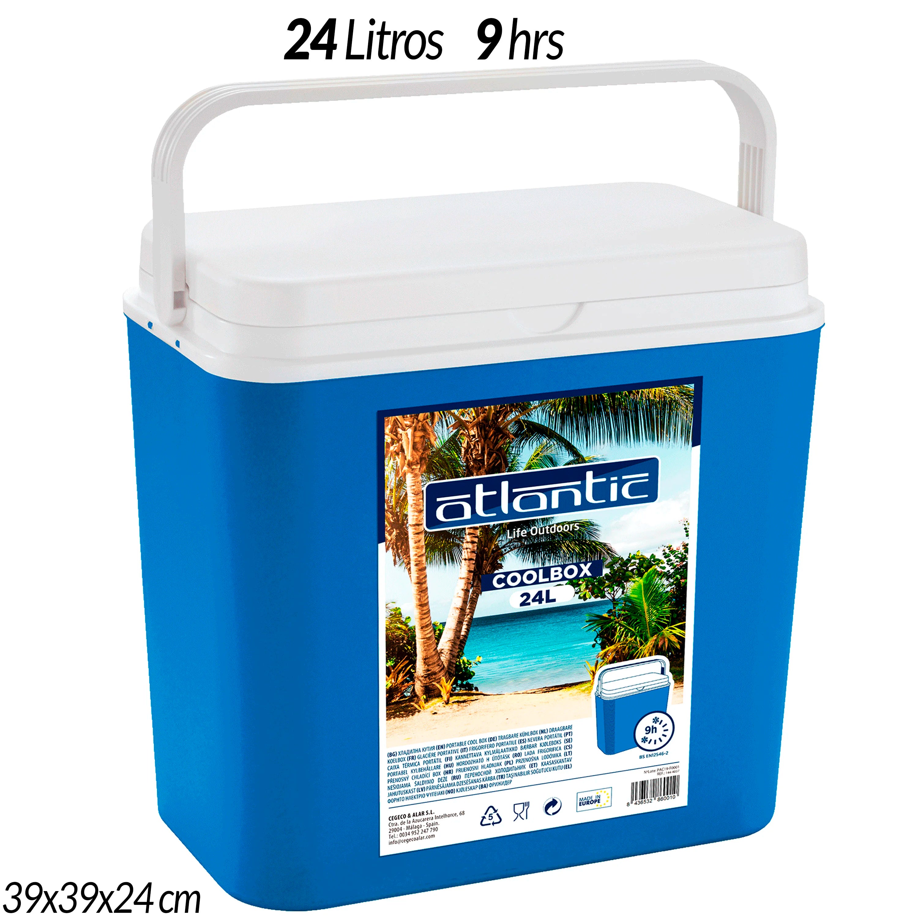 Camping or Beach Refrigerator 10, 18, 24 and 30 Liters Coolbox Original Refrigerates and Keeps Drinks and Food for up to 6 to 9 Hours Portable Thermal Box for Soft Drinks, Beer or Water