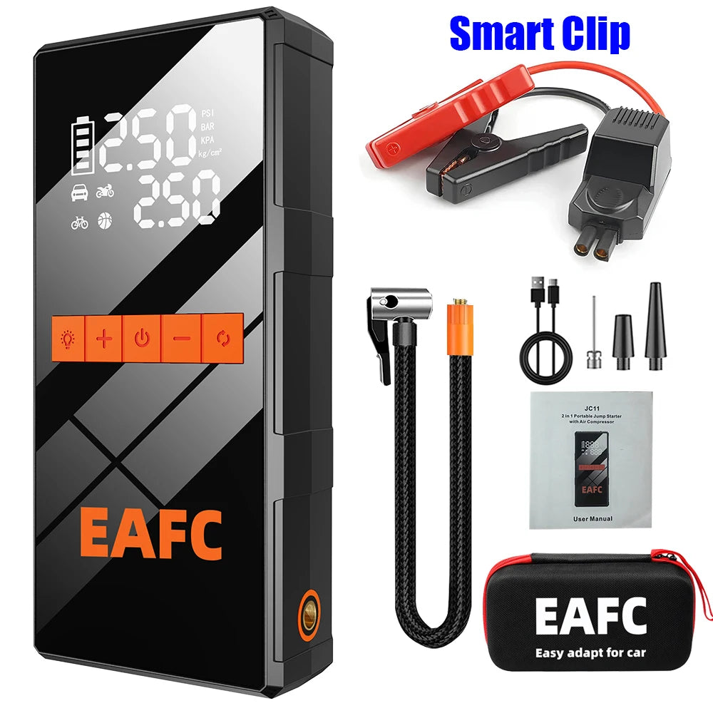 EAFC 4000A Peak Car Jump Starter 150PSI Air Compressor Newly Upgraded 4-in-1